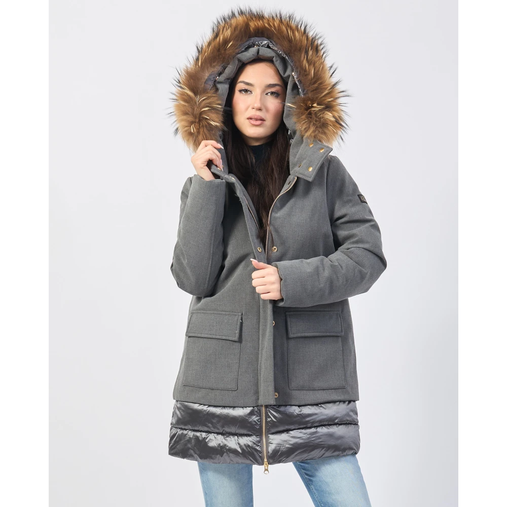 YES ZEE Antraciet capuchonbontjas met nyloninzetten Gray Dames