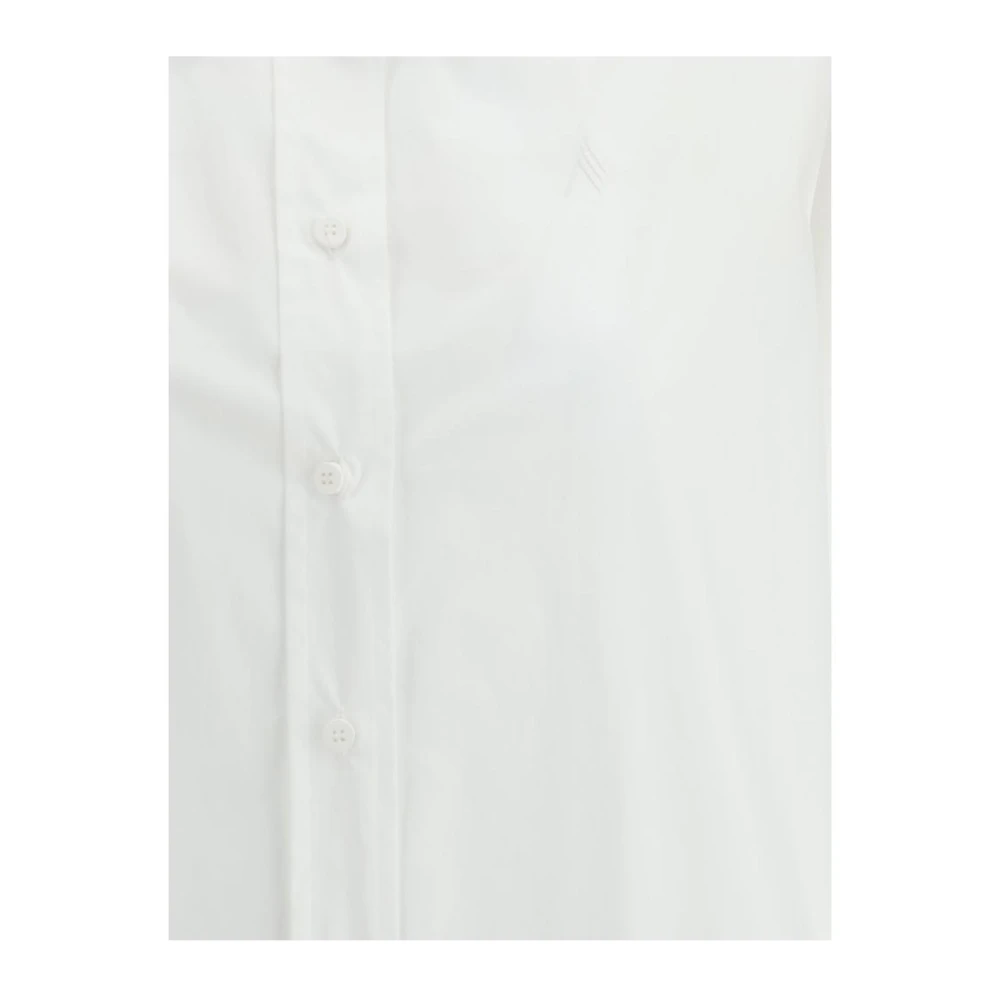 The Attico Oversized Katoenen Shirt met Asymmetrische Split White Dames