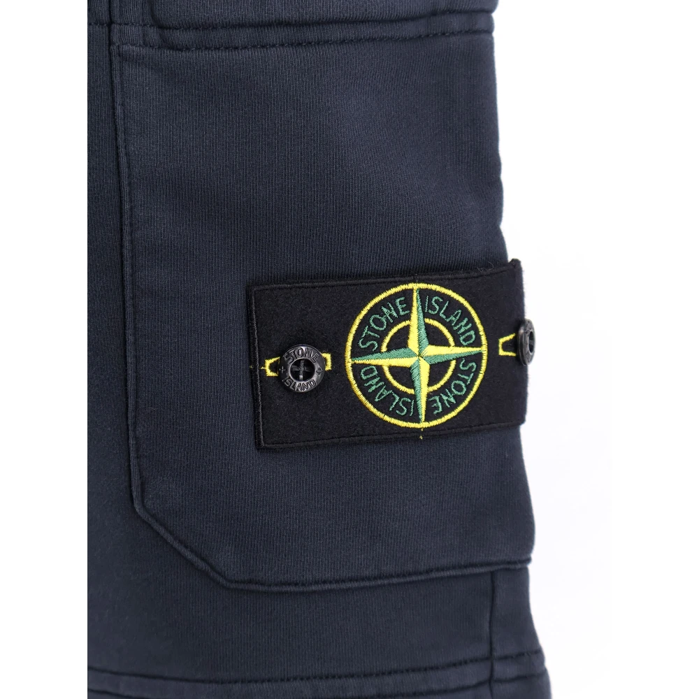 Stone Island Katoenen Bermuda Shorts met Koord Blue Heren