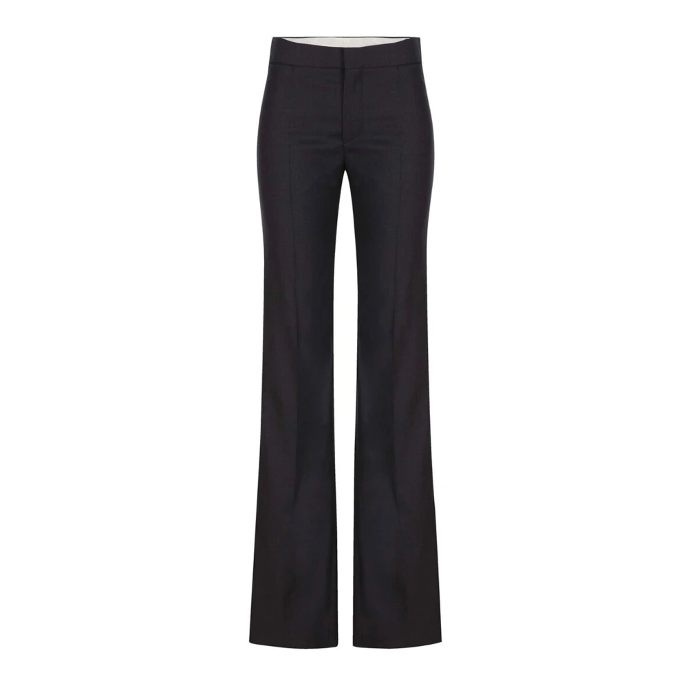 Chloé Women's Black Wool Trousers - Wide Trousers - L - Trousers