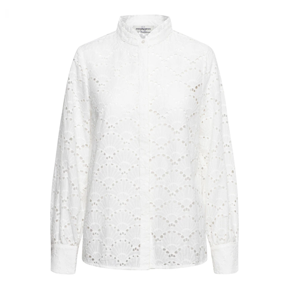 &Co Woman Oversized Hemd mit V-Ausschnitt White Dames
