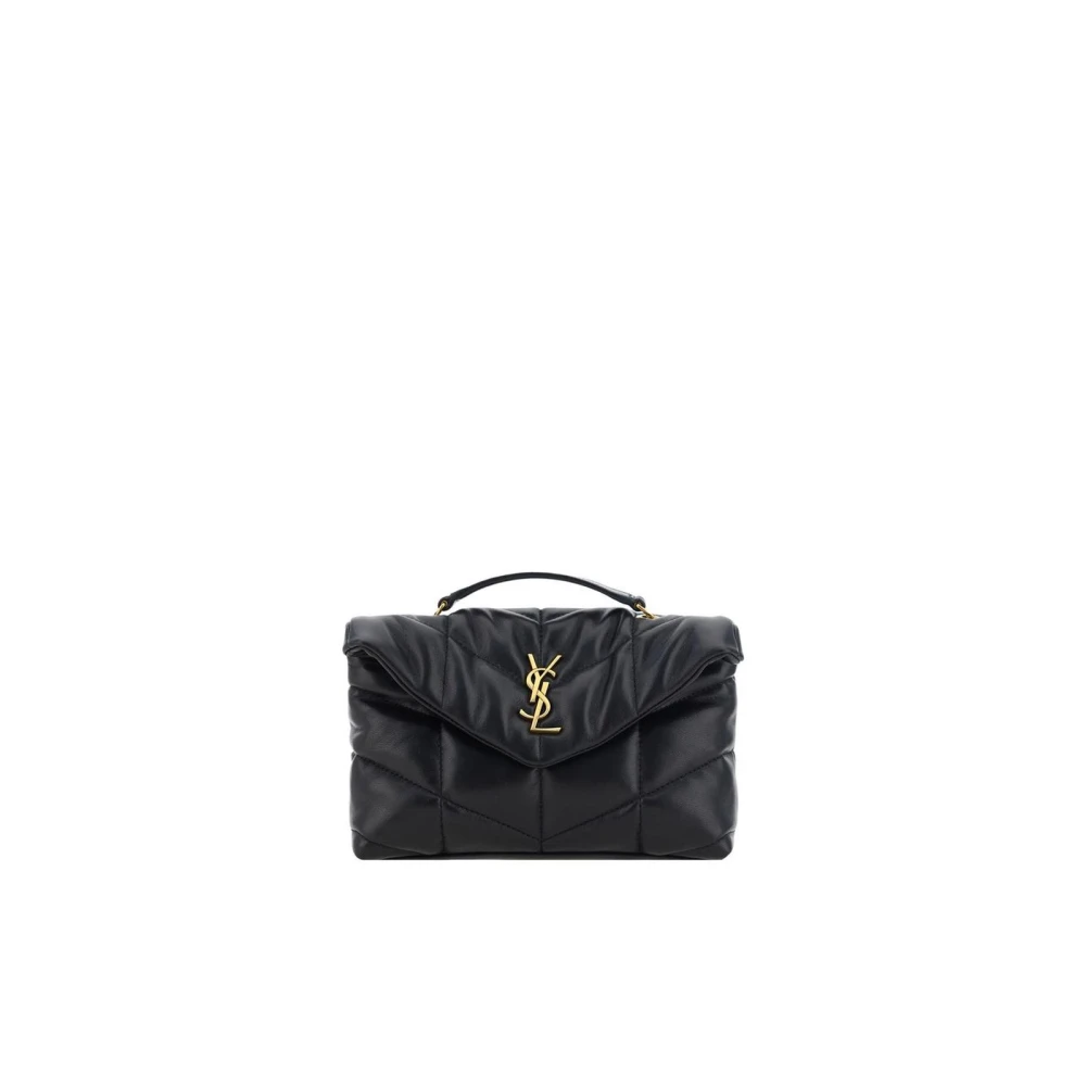 Saint Laurent Gewatteerde leren schoudertas Black Dames