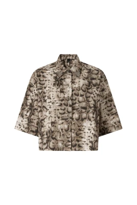 Neutrals Animal Print Short Sleeves