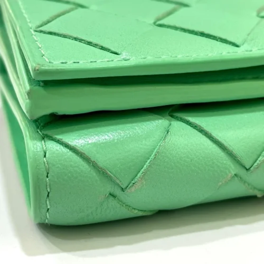 Bottega Veneta Vintage Pre-owned Leather wallets Green Dames