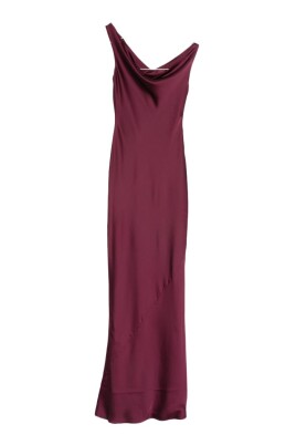 strapless open back dress Hot-Pink Satin Cowl-Neck Strappy Back Mini-Dress main image 0