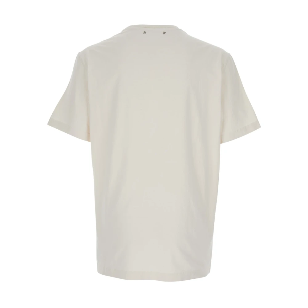 Golden Goose Wit Logo Detail Crewneck T-Shirt White Heren