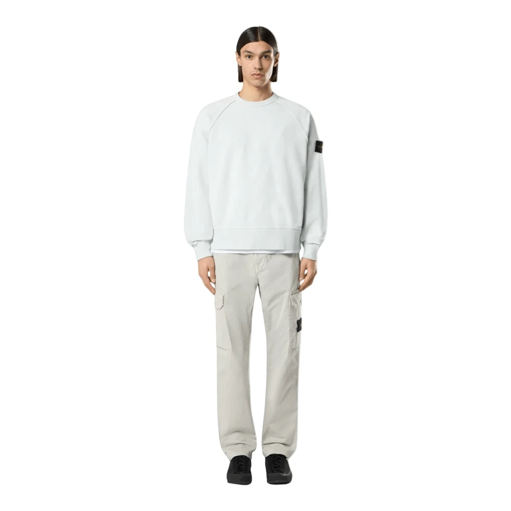 Stone Island Blue Sweatshirts, Male, S, Cotton Fleece Sweatshirt