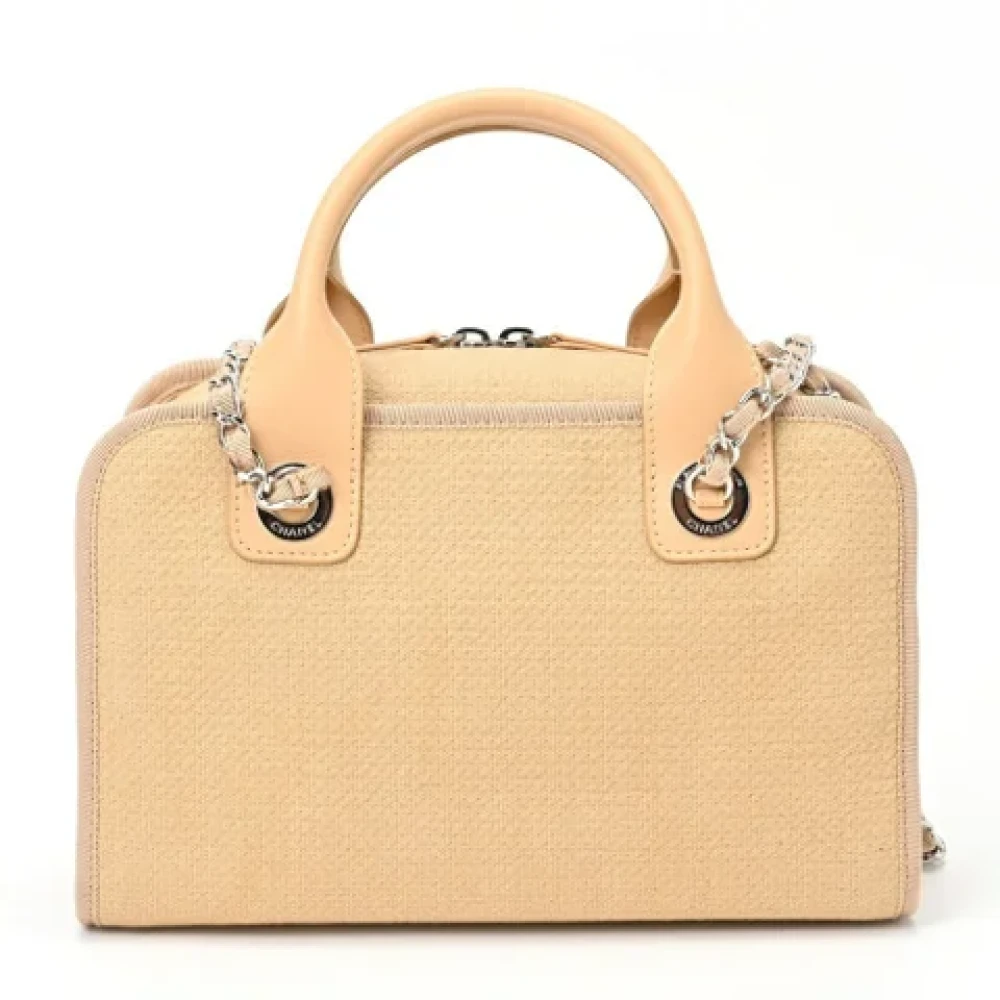 Chanel Vintage Pre-owned Canvas chanel-bags Beige Dames