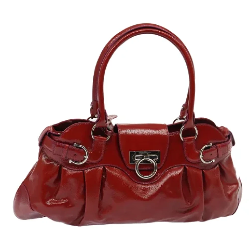 Salvatore Ferragamo Pre-owned Coated canvas handbags Red Dames