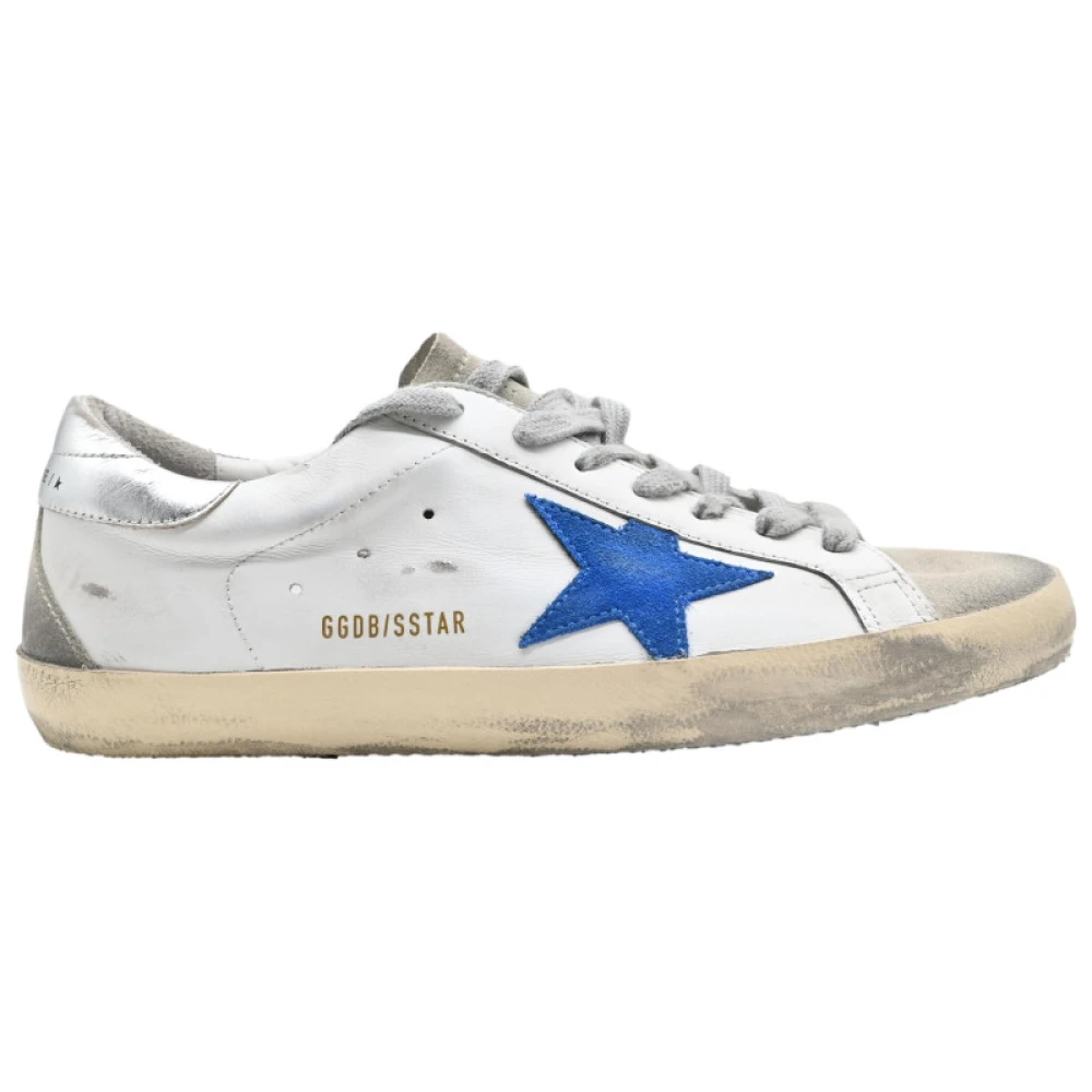 Golden Goose Superstar White Electric Blue Ice Silver Sneakers White, Herr