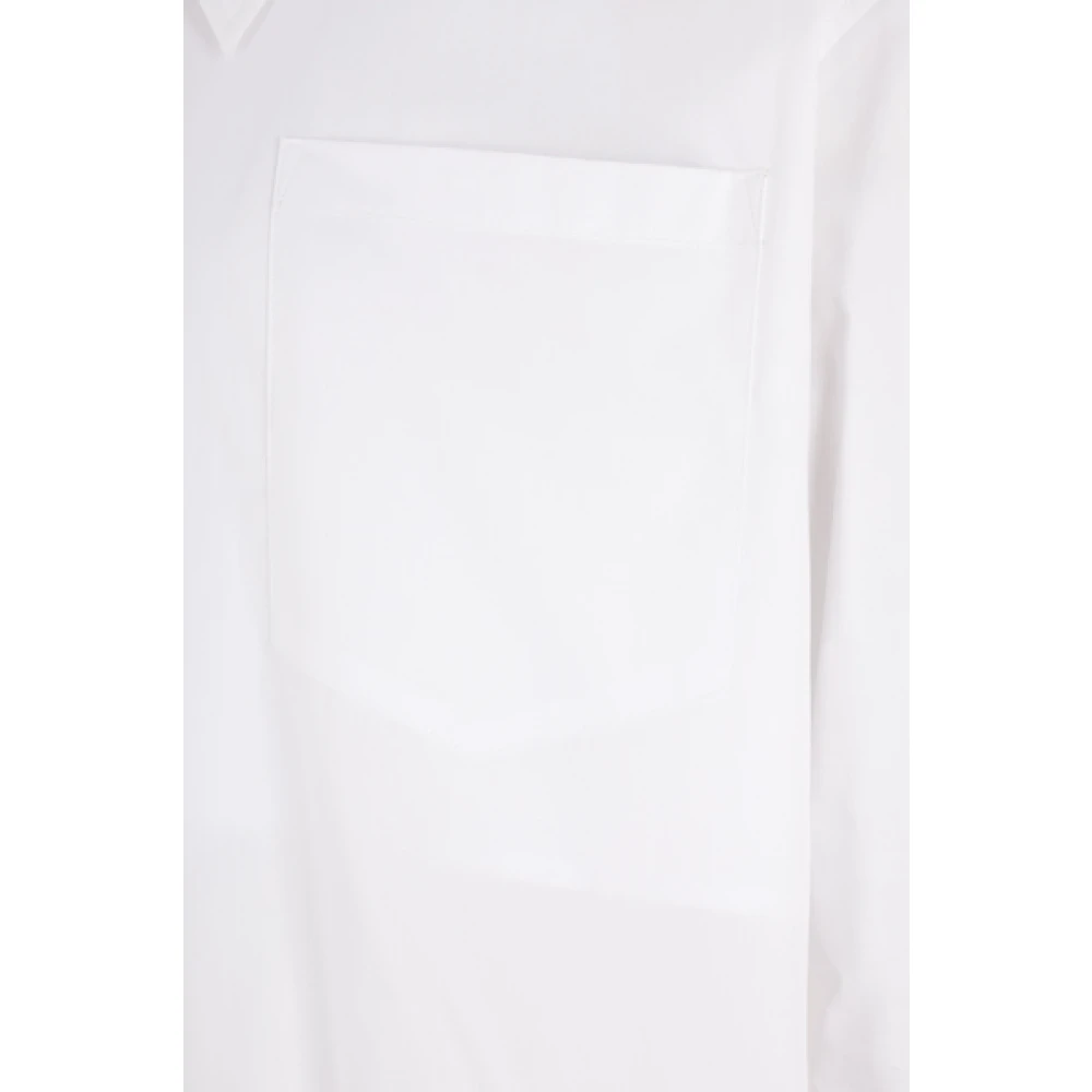 JordanLuca Witte Oversized Shirt met Trompe l'Oeil Kraag White Heren