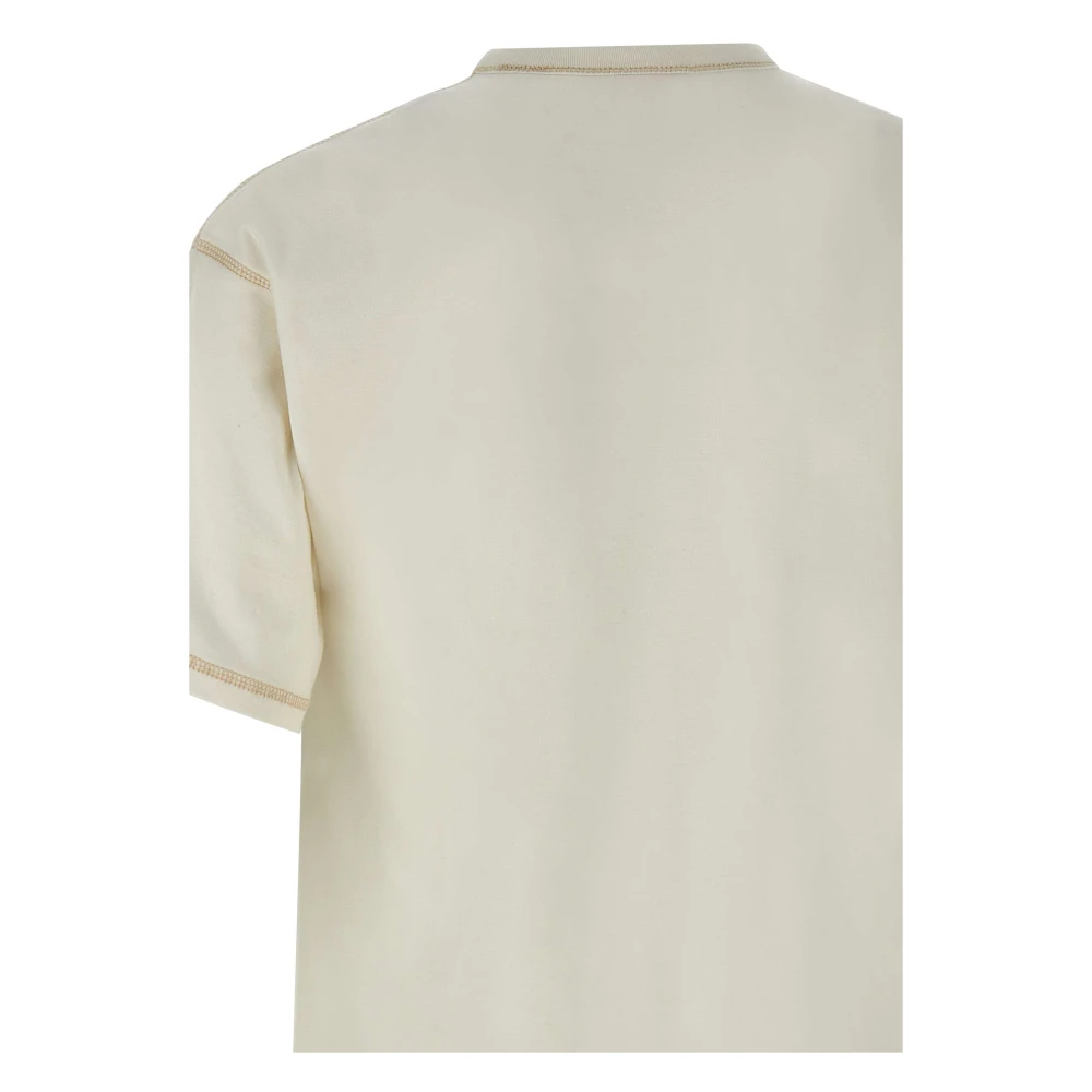 Diesel Katoenen T-shirt met logofransen White Heren