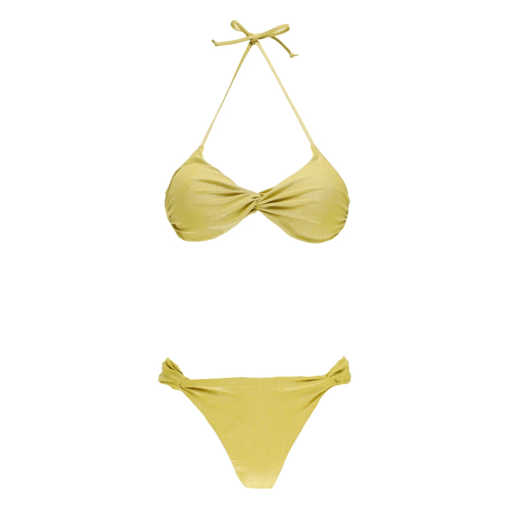 Fisico Gele Sea Lurex Bikini Top Slip Yellow Dames
