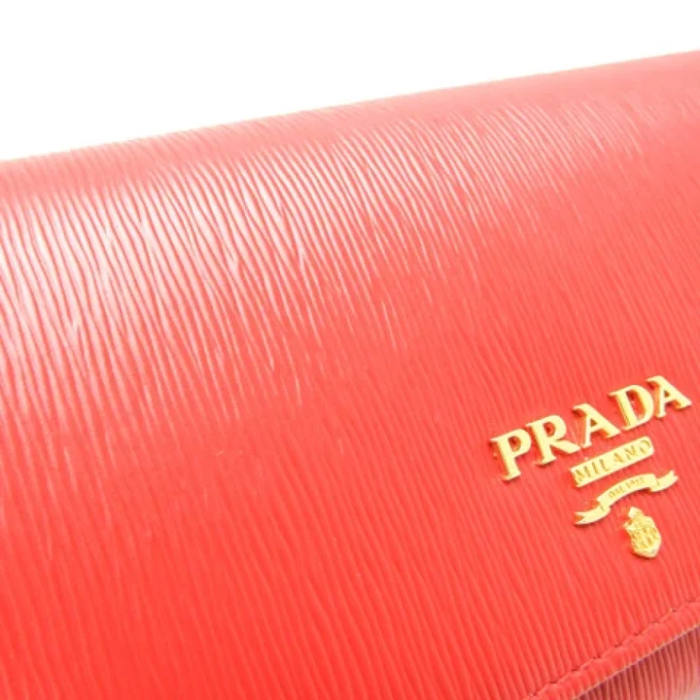 Prada Vintage Pre-owned Leather wallets Red Dames