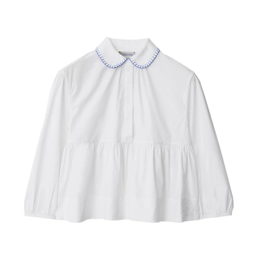 Burberry Women's White Equestrian Knight Blouse