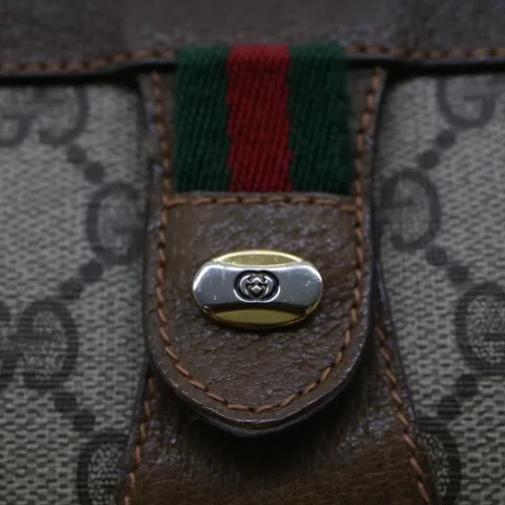 Gucci Vintage Pre-owned Canvas clutches Beige Dames
