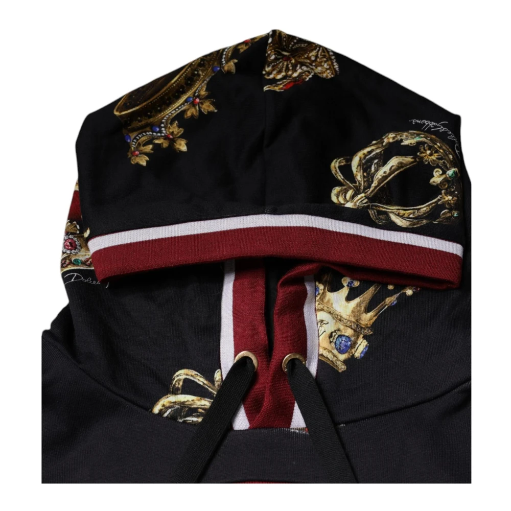 Dolce & Gabbana Kroon Print Hoodie Multicolor Heren