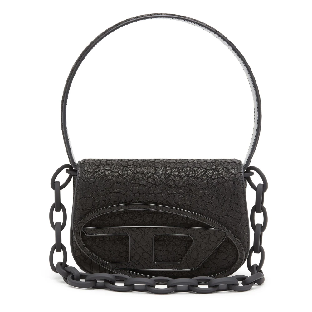 Diesel Mat Effect Kettinghandvat Schoudertas Black Dames