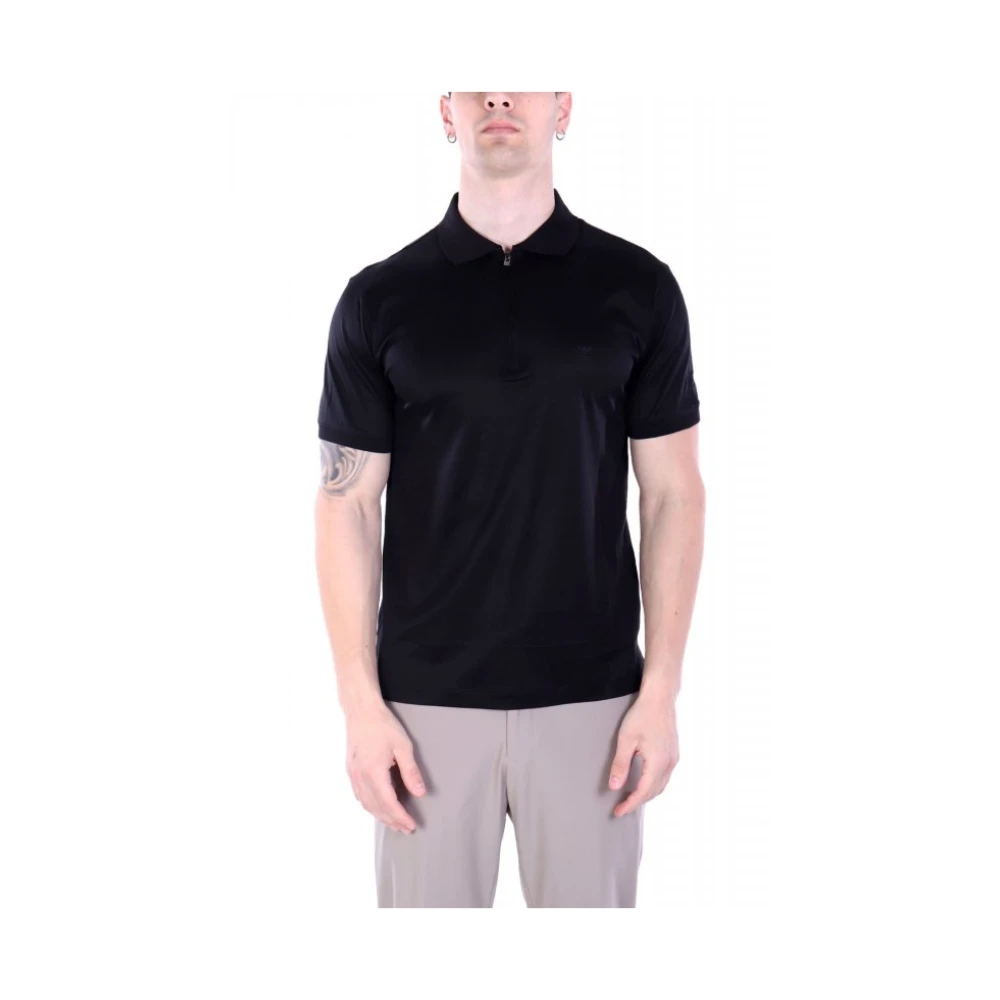 Emporio Armani Mannelijk Zwart Polo Halfzip