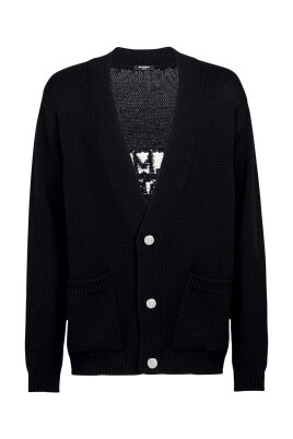 cardigan-en-maille-a-logo