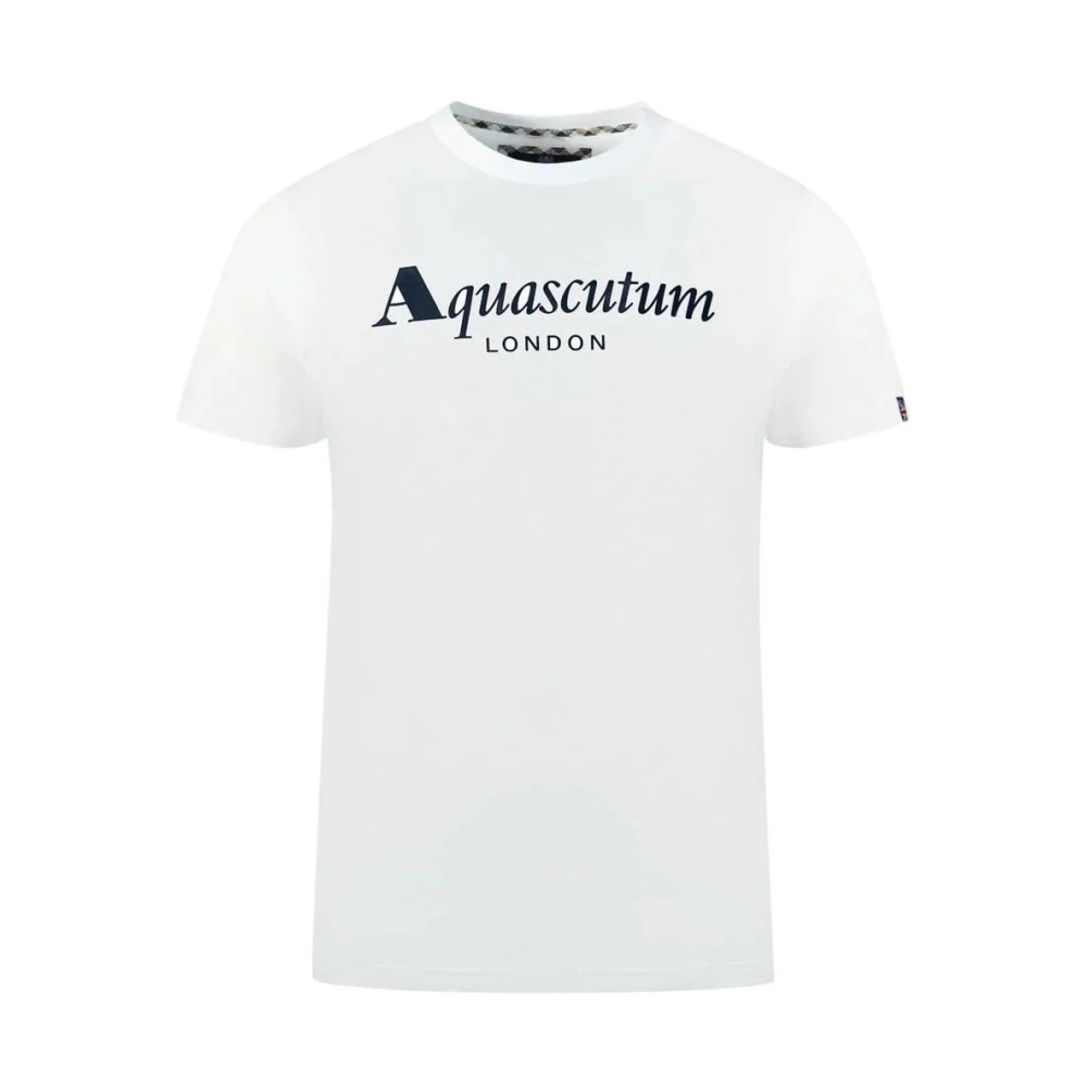 Aquascutum Bomullst-shirt med Union Jack-flagga White, Herr