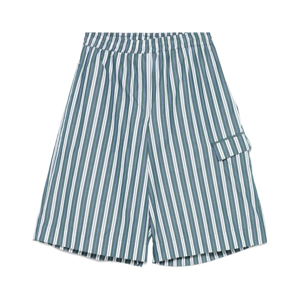 Remain Birger Christensen Donkergroene Shorts met Trekkoord Tailleband Green Dames