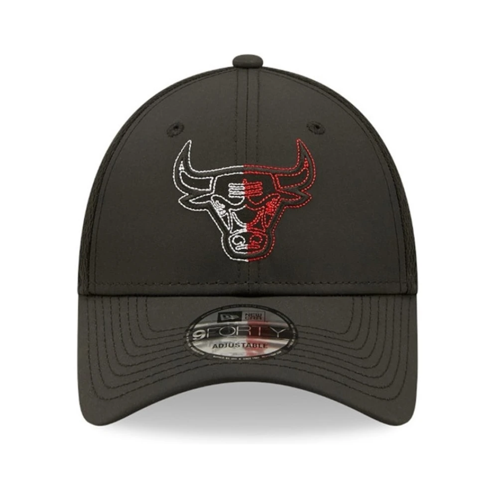 new era Zwarte Bulls Tech Mesh Pet Black Heren