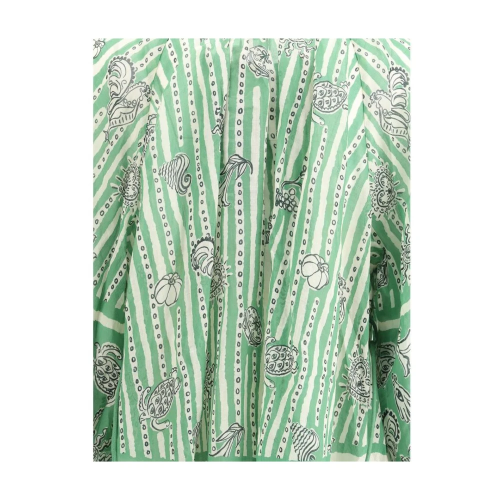 Alemais Gestreepte Mini Jurk met Keyhole Halslijn Green Dames
