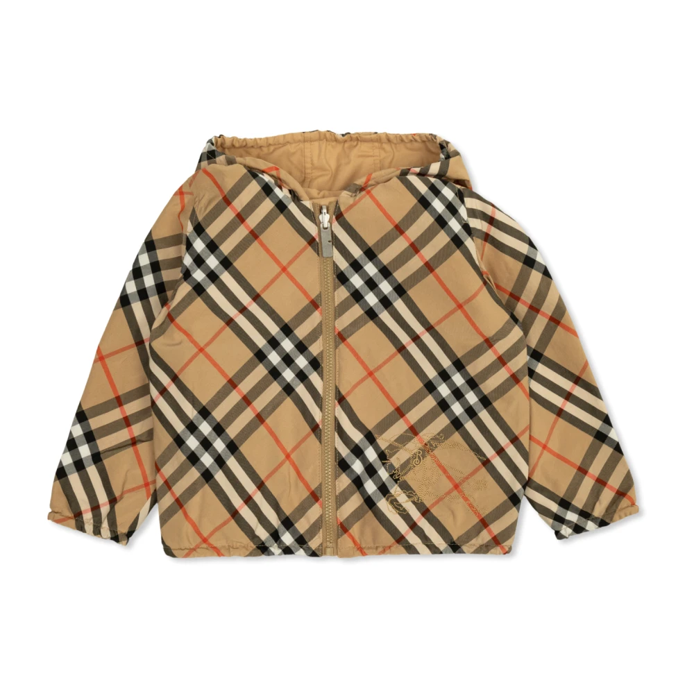 Burberry Unisex Kids Beige Light Jackets, 2 Y, Reversible Hooded Jacket