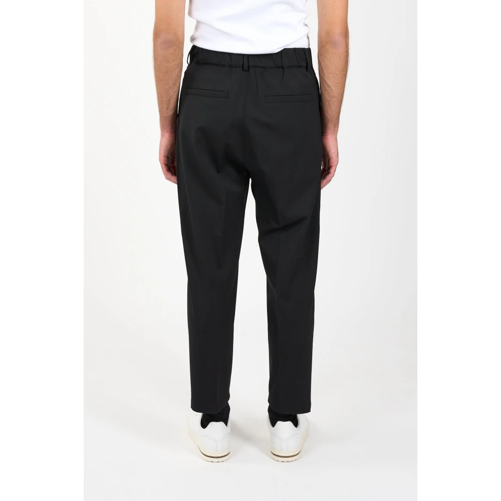 Mauro Grifoni Wollen broek met elastische taille Black Heren