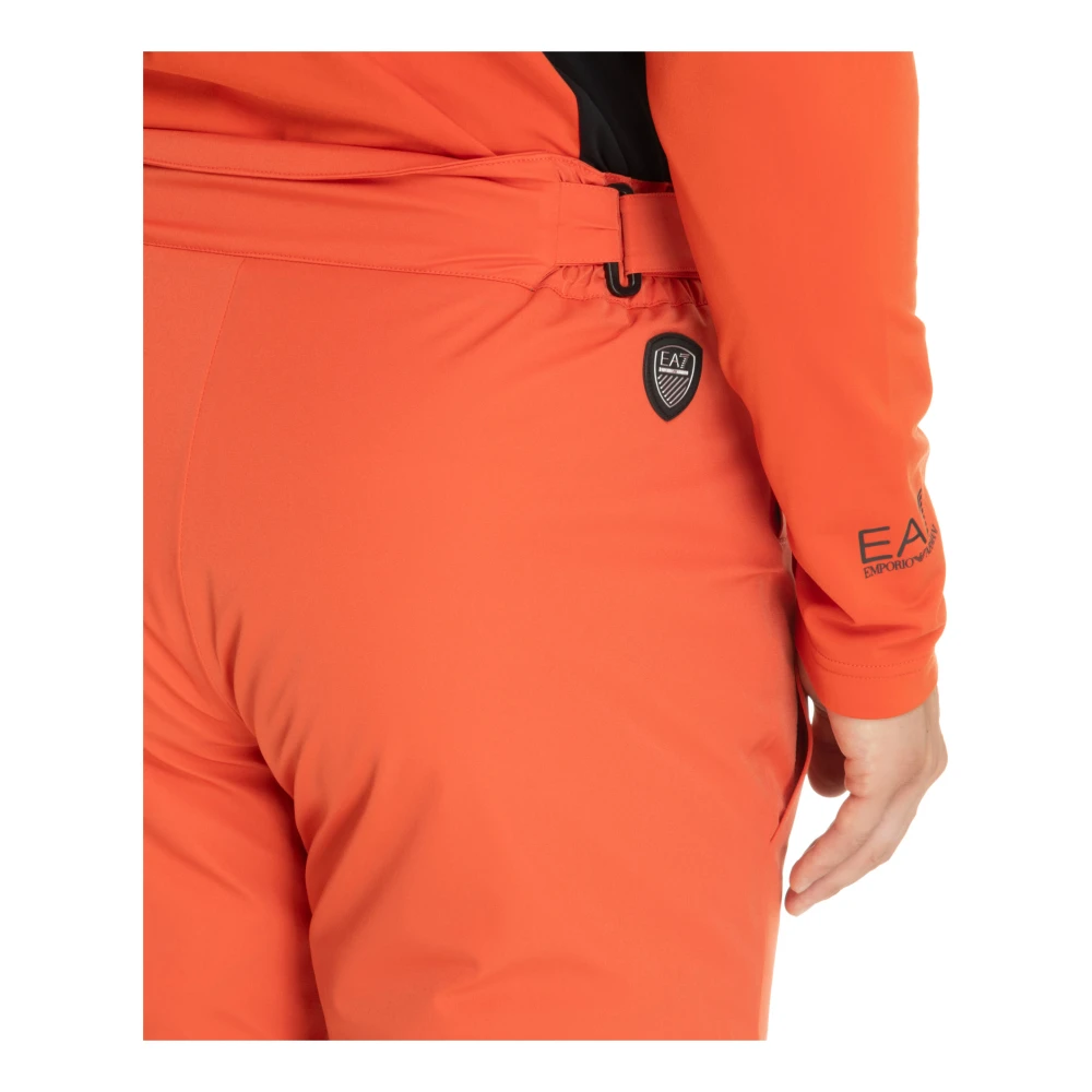 Emporio Armani EA7 Protectum Ski Broek Logo Multipockets Orange Heren