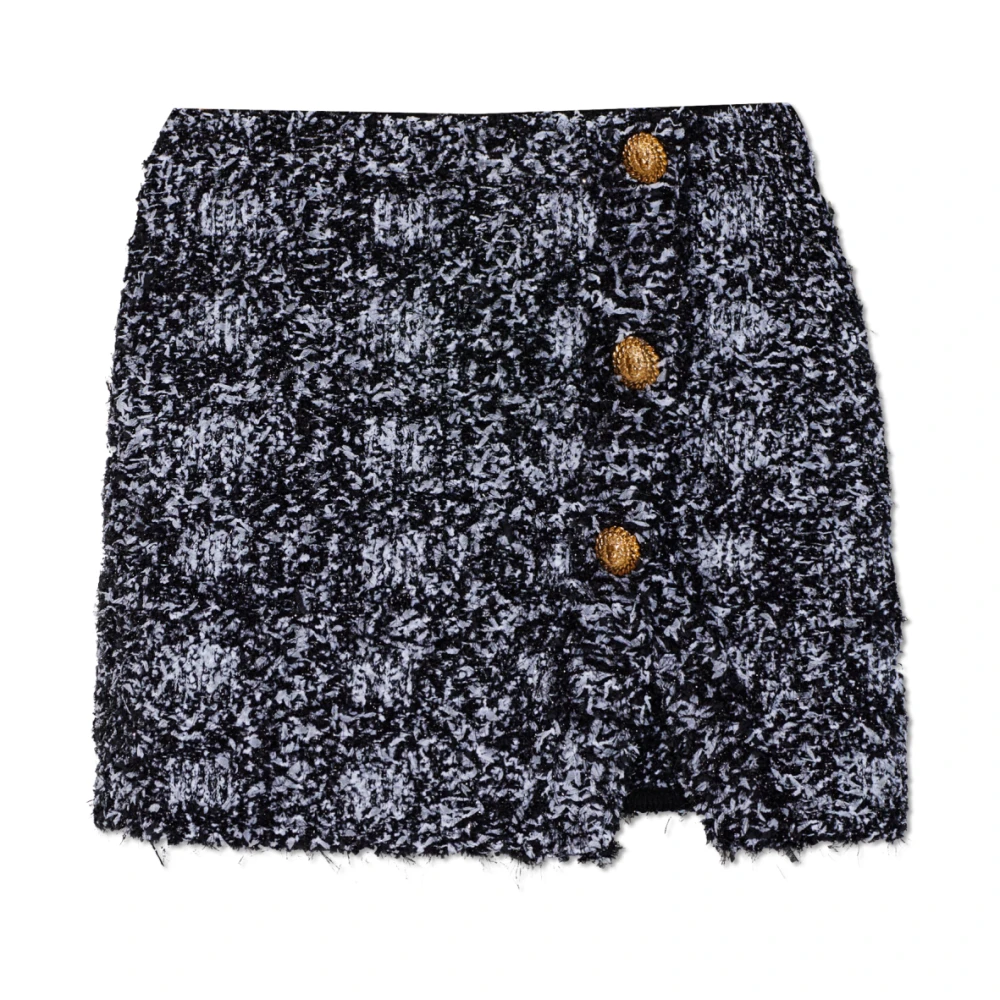 Balmain Women's Blue Skirt With Lurex Thread - Short Skirts - M - Skirts