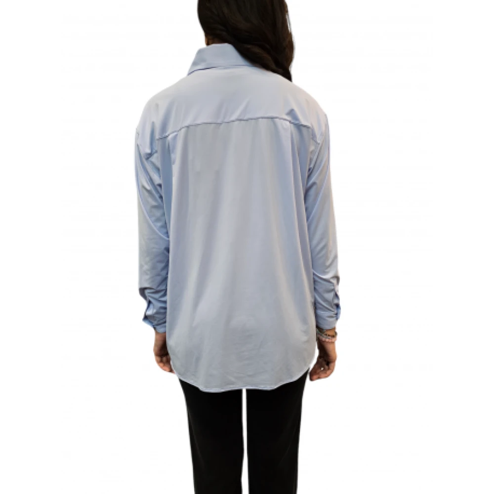 RRD Hemelsblauwe Oxford Blouse met Transparant Design Blue Dames