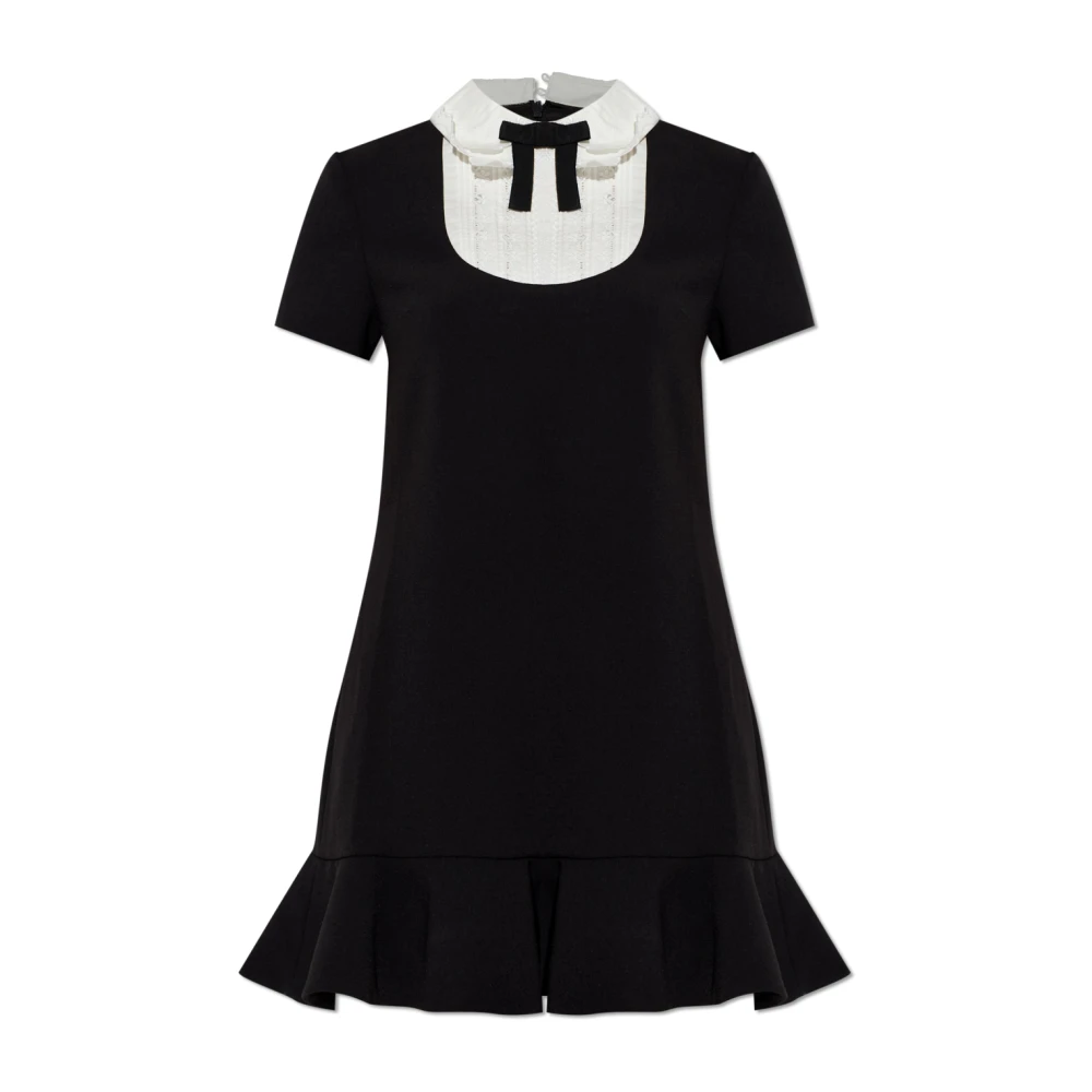 Self Portrait Women's Black Short Dresses, Xs, Dress With A Ruffle