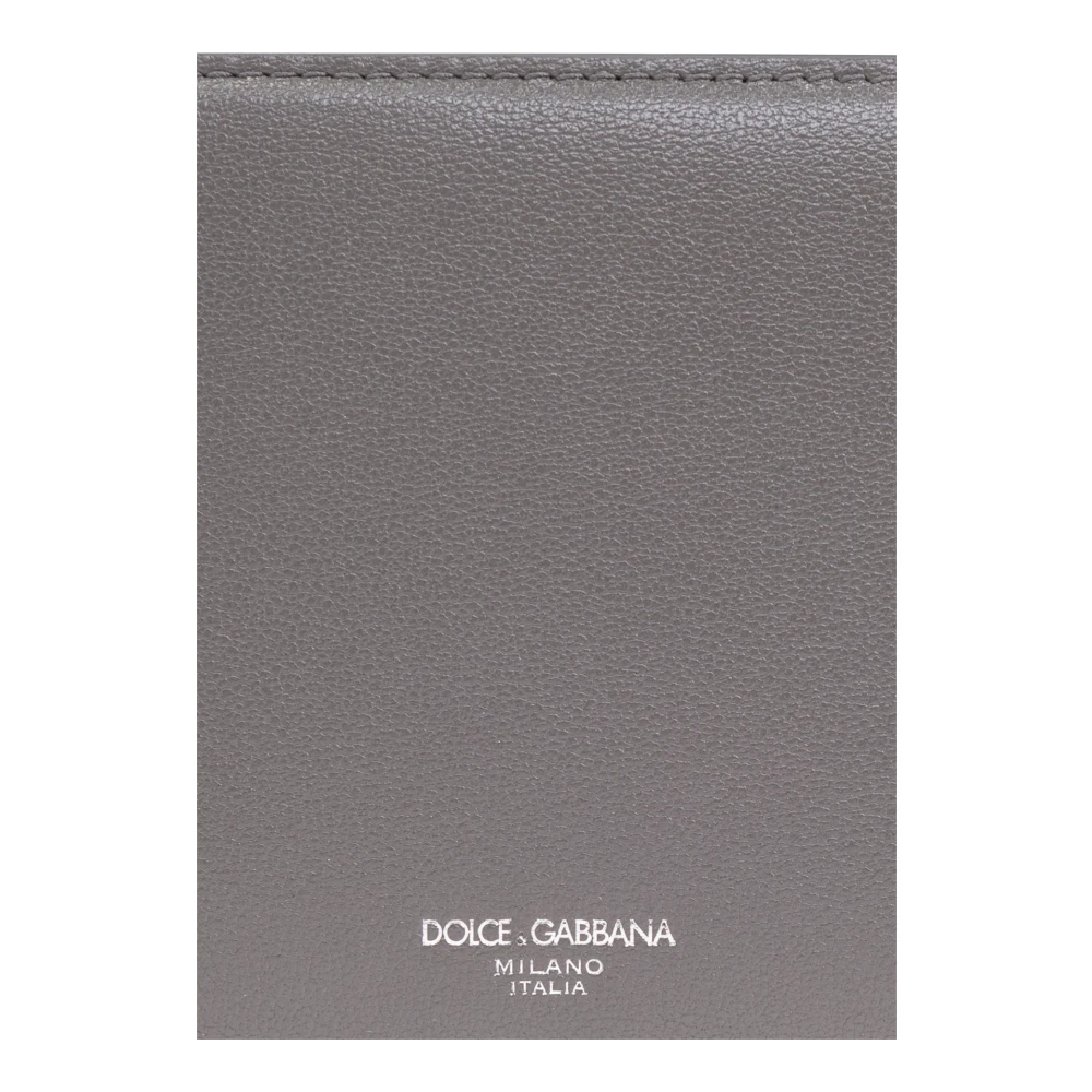 Dolce & Gabbana Leren portemonnee Gray Heren