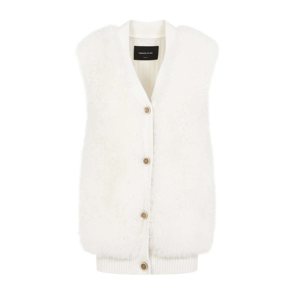 Fabiana Filippi Witte Vest Aw24 Damesmode White Dames