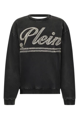 Round Neck Sweatshirt Spiderweb Strass