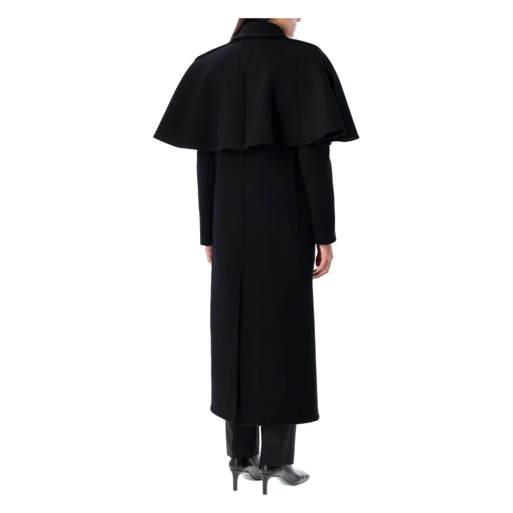 Chloé Zwarte Lange Cape Jas Buitenkleding Black Dames