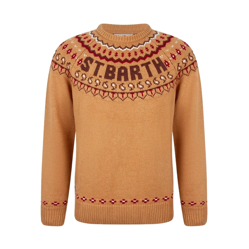 MC2 Saint Barth Luxe wollen ronde hals trui Brown Heren