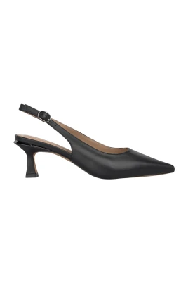 Läder Slingback Pumps med Strass