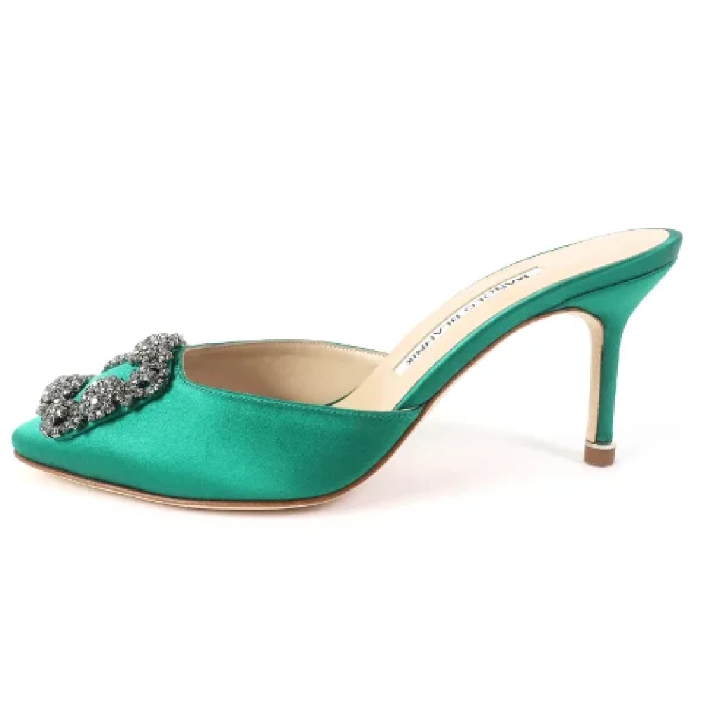 Manolo Blahnik Pre-owned Pre-owned Canvas klackskor Green, Dam