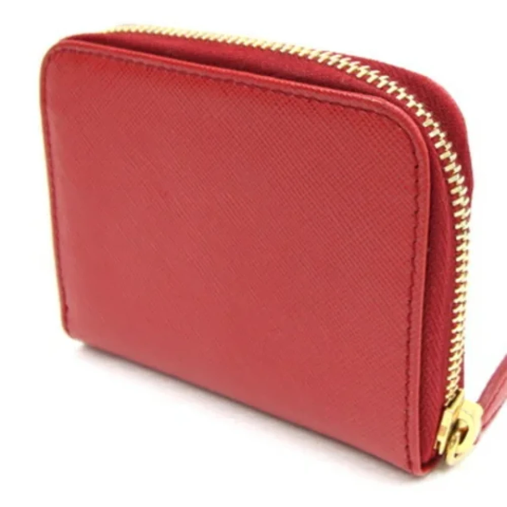 Prada Vintage Pre-owned Leather wallets Red Dames