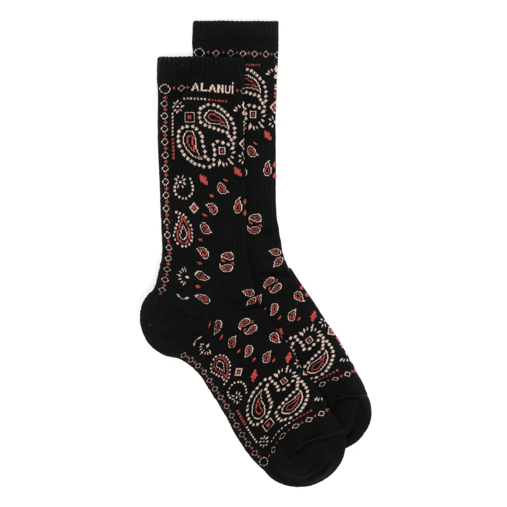 Alanui Zwarte Bandana Sokken Black Dames