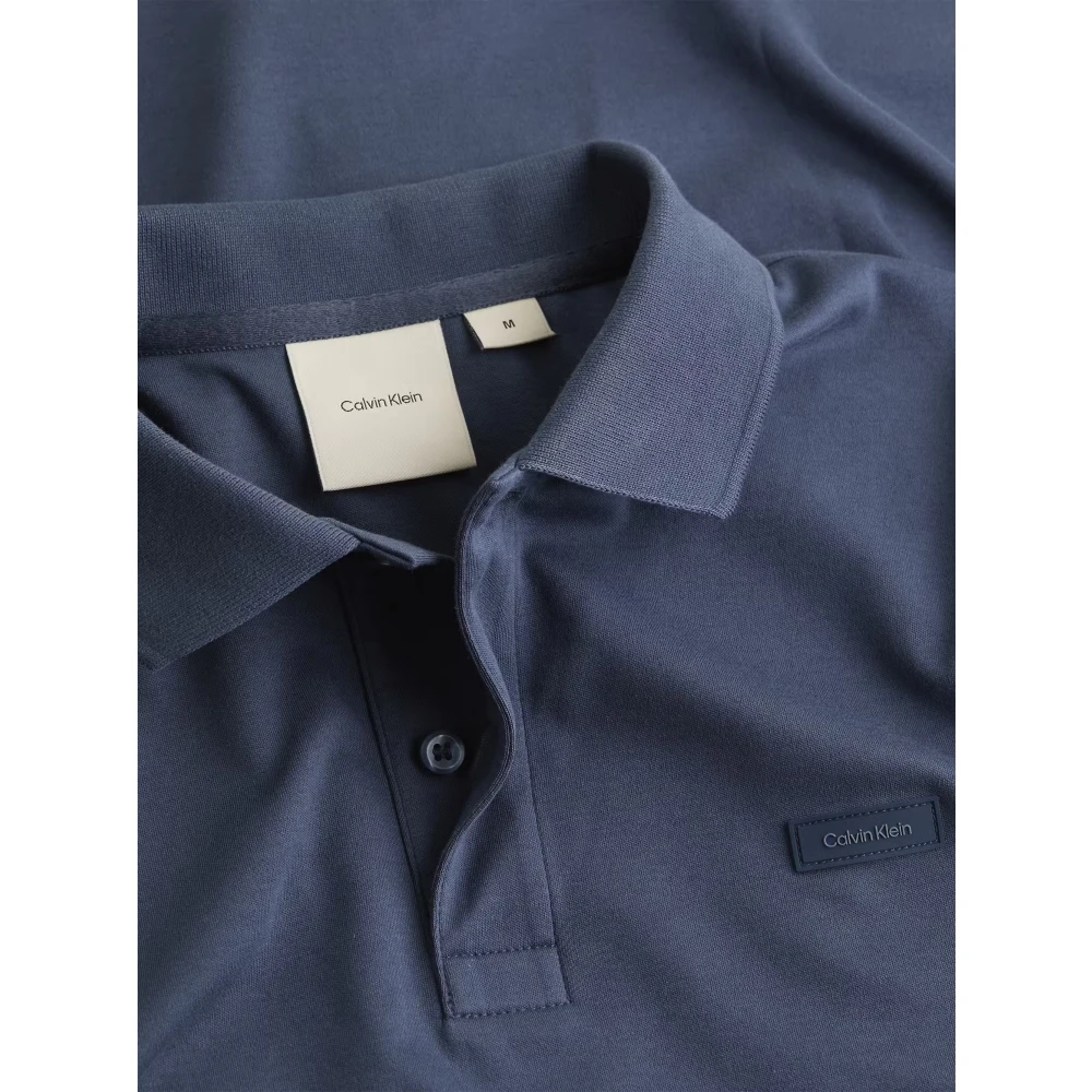 Calvin Klein Liquid Touch Slim Fit Polo Blue Heren