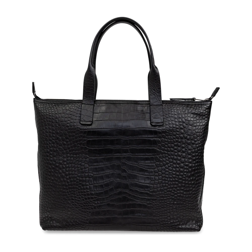 Dolce & Gabbana Leren shopper tas Black Heren