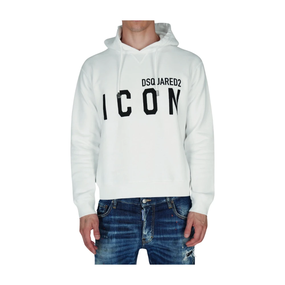 Dsquared2 Icon Hoodie Wit White Heren
