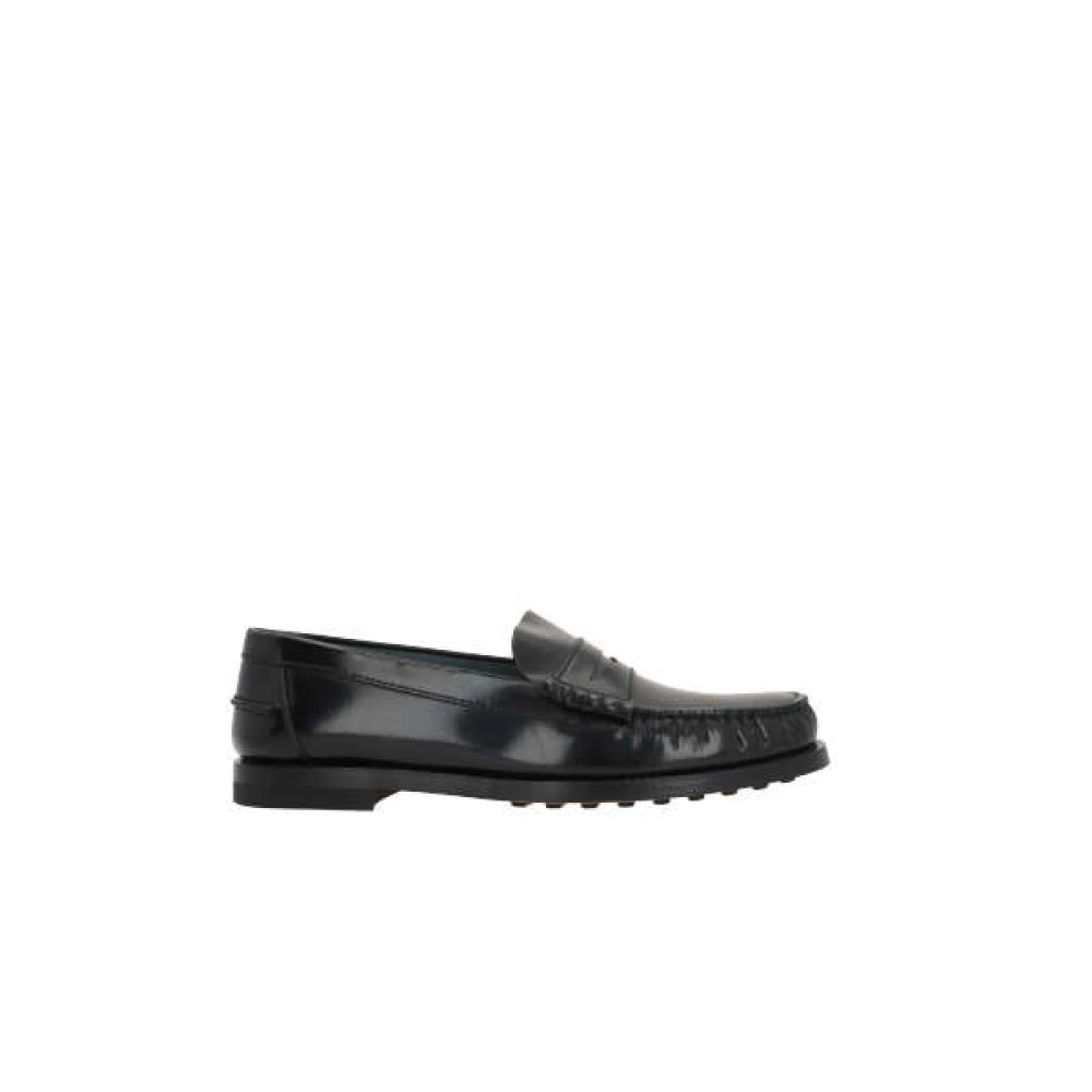 Tod's Mujer Negro Zapatos Mocasines De Cuero ,Mocasines De Cuero Con Monograma En Relieve