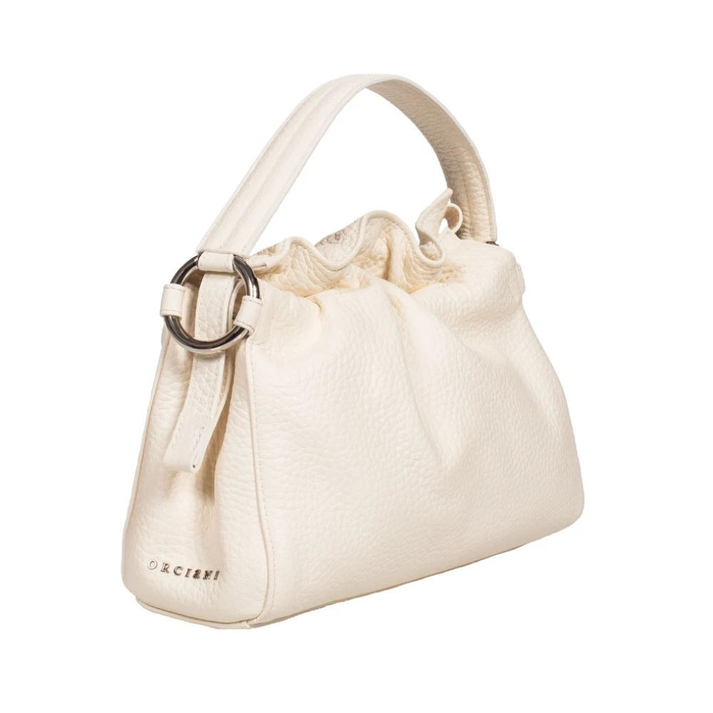 Orciani Puffy Leren Handtas met Schouderband White Dames