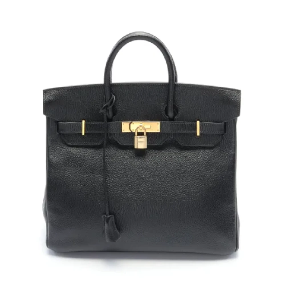 Hermès Vintage Pre-owned Leather handbags Black Dames