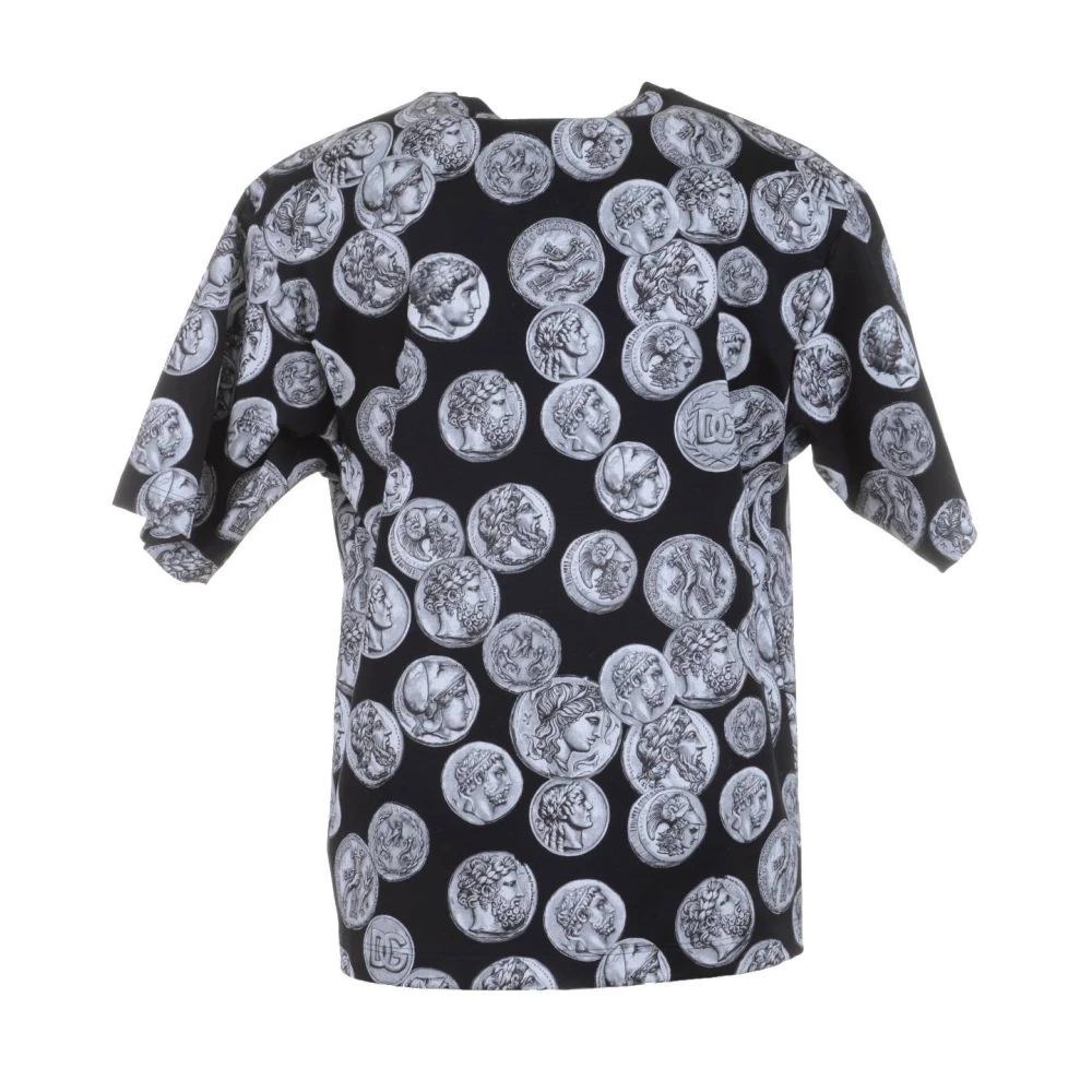 Dolce & Gabbana Heren V-hals Munten T-shirt Black Heren